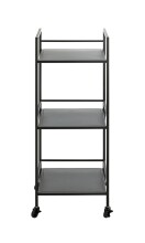 Beistelltisch >54522< in schwarz, Metall - 35x92x35cm (BxHxT)