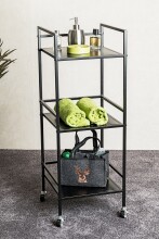 Beistelltisch >54522< in schwarz, Metall - 35x92x35cm (BxHxT)