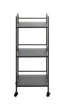 Beistelltisch >54522< in schwarz, Metall - 35x92x35cm (BxHxT)