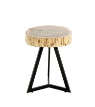 Beistelltisch >54955< in akazie, schwarz, Massivholz, Metall - 43x35cm (HxD)