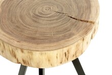 Beistelltisch >54955< in akazie, schwarz, Massivholz, Metall - 43x35cm (HxD)