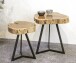 Beistelltisch >54955< in akazie, schwarz, Massivholz, Metall - 43x35cm (HxD)