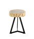 Beistelltisch >54955< in akazie, schwarz, Massivholz, Metall - 43x35cm (HxD)