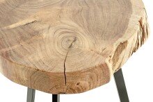 Beistelltisch >54956< in akazie, schwarz, Massivholz, Metall - 50x45cm (HxD)