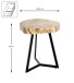 Beistelltisch >54956< in akazie, schwarz, Massivholz, Metall - 50x45cm (HxD)