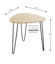 Beistelltisch >24468< in schwarz-eiche, MDF, Metall...