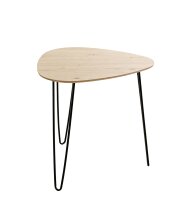 Beistelltisch >24468< in schwarz-eiche, MDF, Metall - 48x48x48cm (BxHxT)