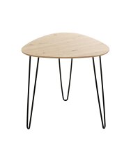Beistelltisch >24468< in schwarz-eiche, MDF, Metall - 48x48x48cm (BxHxT)