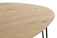 Beistelltisch >24468< in schwarz-eiche, MDF, Metall - 48x48x48cm (BxHxT)