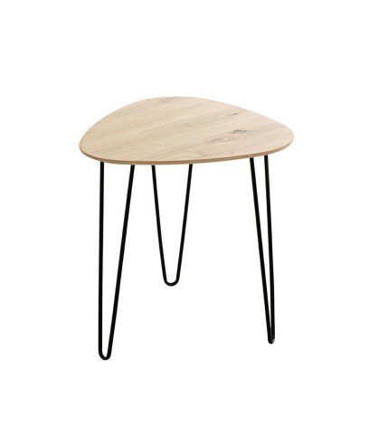 Beistelltisch >24469< in schwarz-eiche, MDF, Metall - 40x43x40cm (BxHxT)