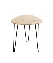 Beistelltisch >24469< in schwarz-eiche, MDF, Metall - 40x43x40cm (BxHxT)