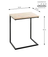 Beistelltisch >52471< in eiche, schwarz, MDF,...