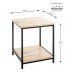 Beistelltisch >52472< in eiche, schwarz, MDF, Metall - 40x50x40cm (BxHxT)