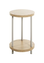 Beistelltisch >52712< in eiche, grau, MDF, Metall - 50x30cm (HxD)