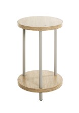 Beistelltisch >52712< in eiche, grau, MDF, Metall - 50x30cm (HxD)
