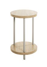 Beistelltisch >52712< in eiche, grau, MDF, Metall - 50x30cm (HxD)