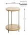 Beistelltisch >52712< in eiche, grau, MDF, Metall - 50x30cm (HxD)