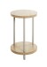 Beistelltisch >52712< in eiche, grau, MDF, Metall - 50x30cm (HxD)