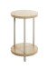 Beistelltisch >52712< in eiche, grau, MDF, Metall - 50x30cm (HxD)