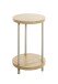 Beistelltisch >52712< in eiche, grau, MDF, Metall - 50x30cm (HxD)