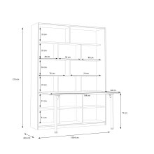 Regal-Schreibtisch >SMARTROOM< in Weiss / Catania Eiche  - 159,4x215x42 (BxHxT)