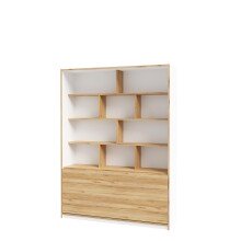 Regal-Schreibtisch >SMARTROOM< in Weiss / Catania Eiche  - 159,4x215x42 (BxHxT)