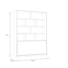 Regal-Schreibtisch >SMARTROOM< in Weiss / Catania Eiche  - 159,4x215x42 (BxHxT)