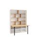 Regal-Schreibtisch >SMARTROOM< in Weiss / Catania Eiche  - 159,4x215x42 (BxHxT)