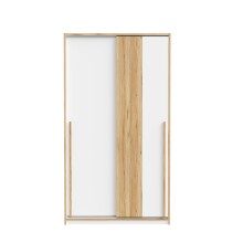 Kleiderschrank >SMARTROOM< in Weiss / Catania Eiche  - 118,8x215x57,3cm (BxHxT)