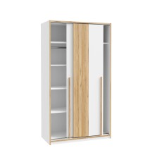 Kleiderschrank >SMARTROOM< in Weiss / Catania Eiche  - 118,8x215x57,3cm (BxHxT)