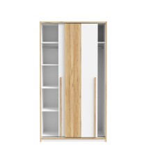 Kleiderschrank >SMARTROOM< in Weiss / Catania Eiche  - 118,8x215x57,3cm (BxHxT)
