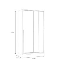 Kleiderschrank >SMARTROOM< in Weiss / Catania Eiche  - 118,8x215x57,3cm (BxHxT)
