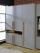 Kleiderschrank >SURFINIO< in Grau  -...