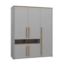 Kleiderschrank >SURFINIO< in Grau  -...