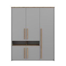 Kleiderschrank >SURFINIO< in Grau  - 158x194,3x58,7cm (BxHxT)