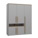 Kleiderschrank >SURFINIO< in Grau  - 158x194,3x58,7cm (BxHxT)