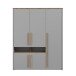 Kleiderschrank >SURFINIO< in Grau  - 158x194,3x58,7cm (BxHxT)
