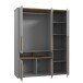 Kleiderschrank >SURFINIO< in Grau  - 158x194,3x58,7cm (BxHxT)