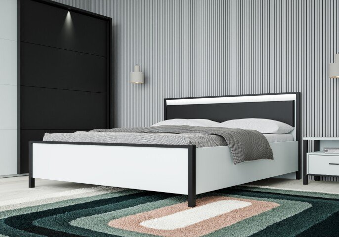Bett >HIGH ROCK< in Secret grey  - 180x98,7x200cm (BxHxT)