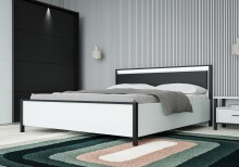 Bett >HIGH ROCK< in Secret grey  - 180x98,7x200cm (BxHxT)