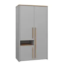 Kleiderschrank >SURFINIO< in Grau  -...