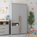 Kleiderschrank >SURFINIO< in Grau  - 108,3x194,3x58,7cm (BxHxT)