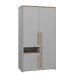 Kleiderschrank >SURFINIO< in Grau  - 108,3x194,3x58,7cm (BxHxT)