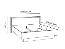 Bett >TRONDHEIM< in Artisan Eiche  - 198,6x93,5x208,6cm (BxHxT)