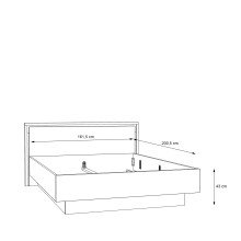 Bett >TRONDHEIM< in Artisan Eiche  - 178,6x93,5x208,6cm (BxHxT)