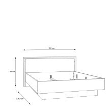 Bett >TRONDHEIM< in Artisan Eiche  - 178,6x93,5x208,6cm (BxHxT)