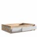 Bettgestell >VANKKA< in Planked Eiche , Weiss  - 150,5x43x194,9cm (BxHxT)
