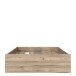 Bettgestell >VANKKA< in Planked Eiche , Weiss  - 150,5x43x194,9cm (BxHxT)