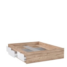 Bett >VANKKA< in Planked Eiche, Weiss  -...