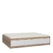 Bett >VANKKA< in Planked Eiche, Weiss  - 170,5x43x204,9cm (BxHxT)